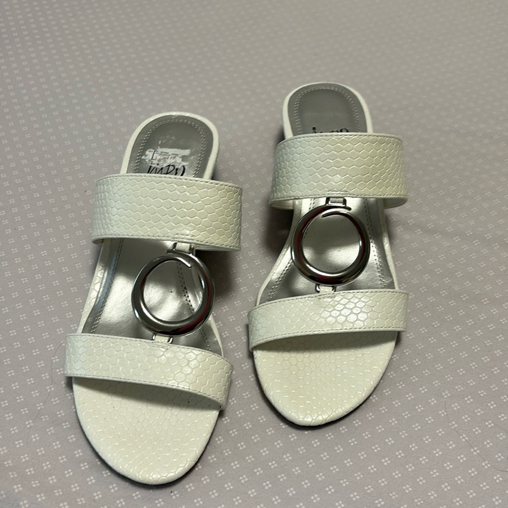 Impo White Wedge Sandals